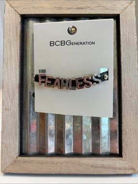 BCBGeneration Fearless Letter Bracelet - Silver on Black